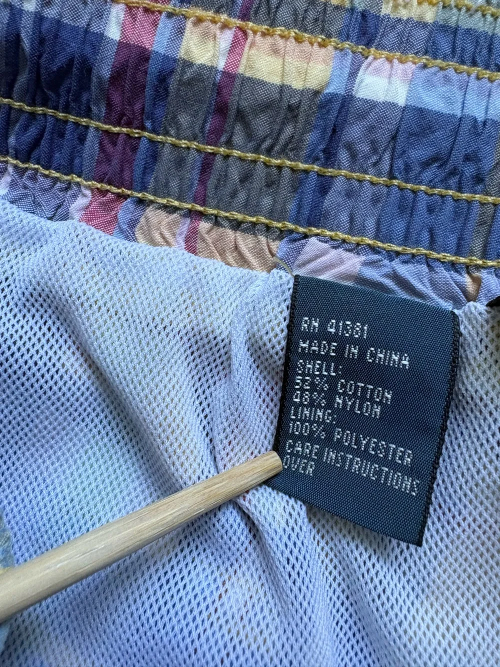 Polo Ralph Lauren Mens Pastel Plaid Lined Swim Trunks Size Large